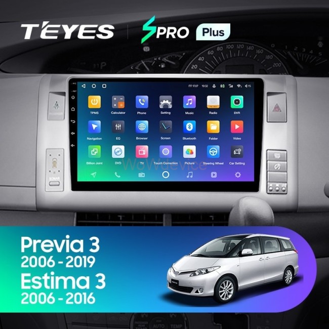 Штатная магнитола Teyes SPRO Plus 6/128 Toyota Estima AHR20 XR50 3 (2006-2016) Правый руль
