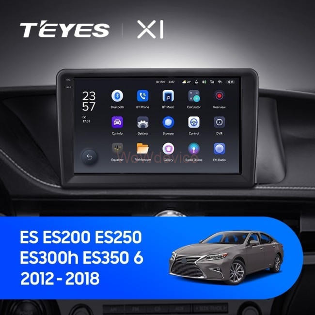 Штатная магнитола Teyes X1 4G 2/32 Lexus ES ES200 ES250 ES300h ES350 XV60 VI (2012-2018) Тип-С