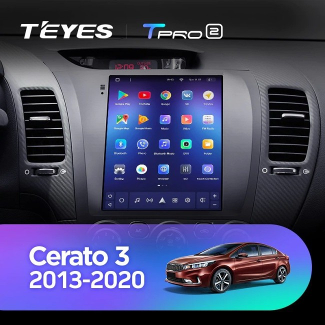 Штатная магнитола Tesla style Teyes TPRO 2 3/32 Kia Cerato 3 2013-2020