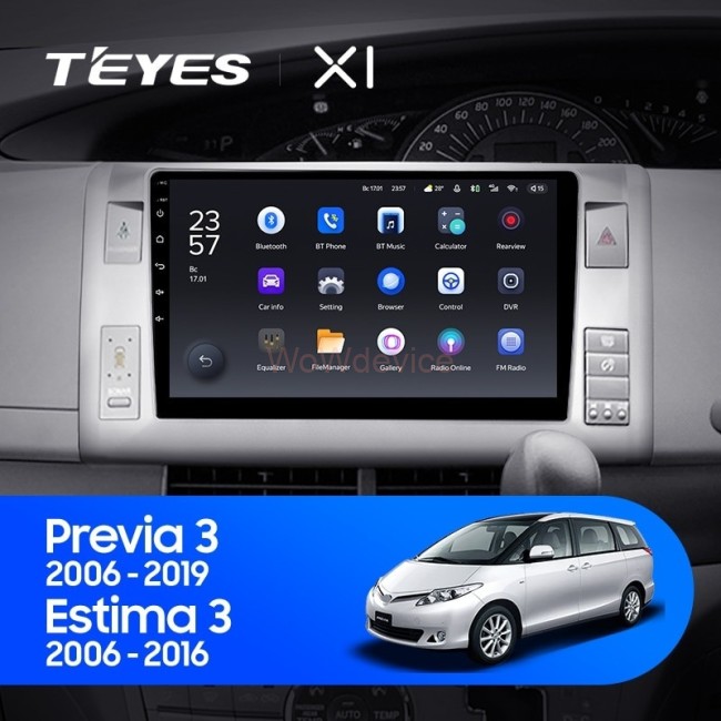 Штатная магнитола Teyes X1 4G 2/32 Toyota Estima AHR20 XR50 3 (2006-2016) Правый руль
