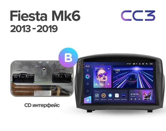 Штатная магнитола Teyes CC3 3/32 Ford Fiesta Mk 6 (2008-2019) F2 Тип-В