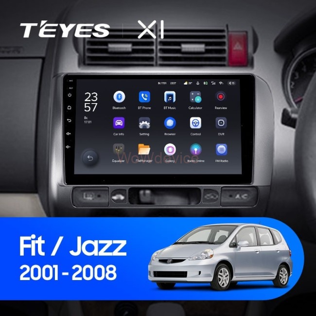Штатная магнитола Teyes X1 4G 2/32 Honda Fit GD (2001-2008) Правый руль
