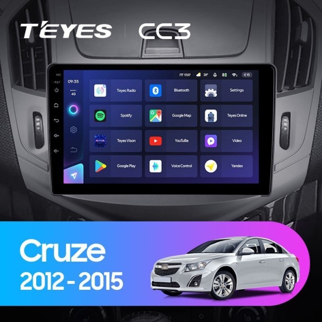 Штатная магнитола Teyes CC3 360 6/128 Chevrolet Cruze J300 J308 (2012-2015)