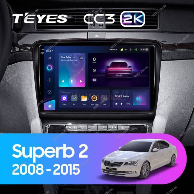 Штатная магнитола Teyes CC3 2K 360 6/128 Skoda Superb 2 B6 (2008-2015)