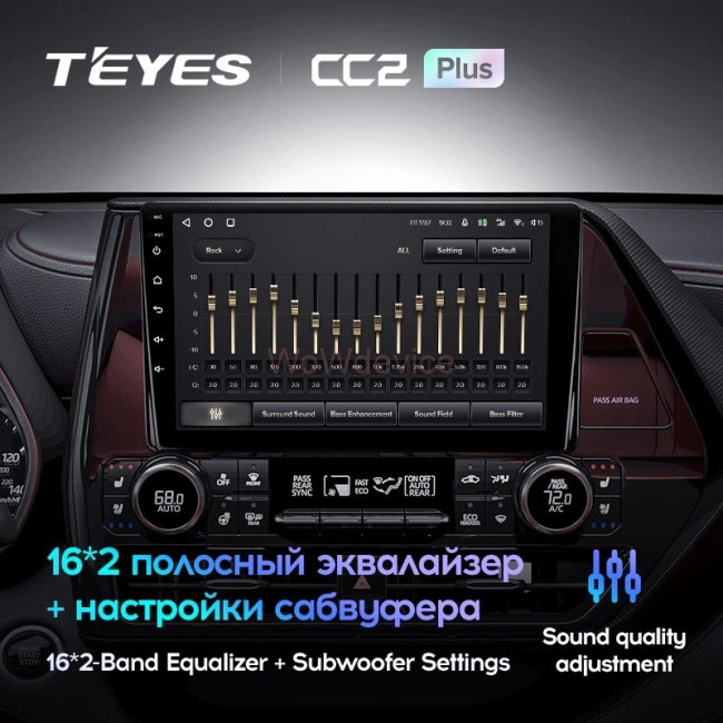 Штатная магнитола Teyes CC2 Plus 4/64 Toyota Highlander 4 XU70 (2019-2021)