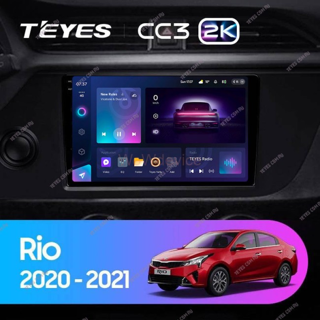 Штатная магнитола Teyes CC3 2K 360 6/128 Kia Rio 4 IV FB (2020-2021)