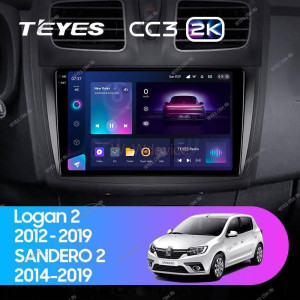 Штатная магнитола Teyes CC3 2K 4/64 Renault Sandero 2 (2014-2019) F2