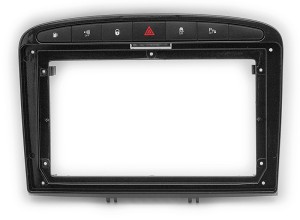 Рамка магнитолы 9.0" (цв.Глянцевый Черный) для PEUGEOT (308) 2007-2013, (408) 2011+