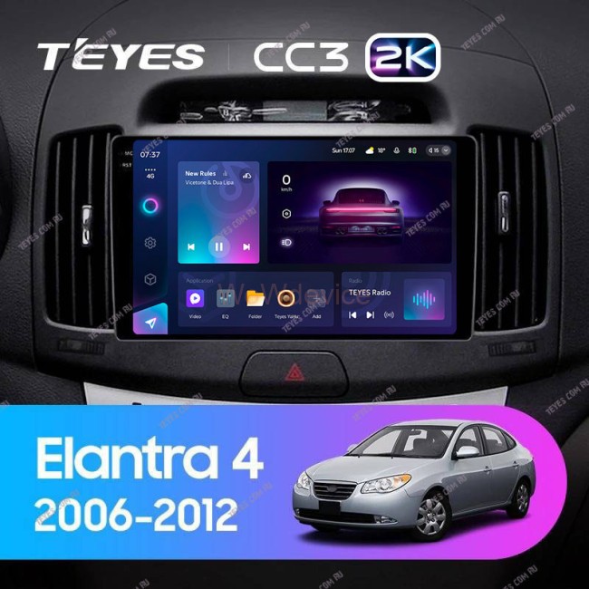 Штатная магнитола Teyes CC3 2K 360 6/128 Hyundai Elantra 4 HD (2006-2012)