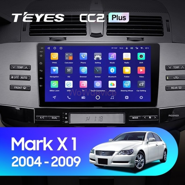 Штатная магнитола Teyes CC2 Plus 4/32 Toyota Mark X X120 (2004-2009) Правый руль