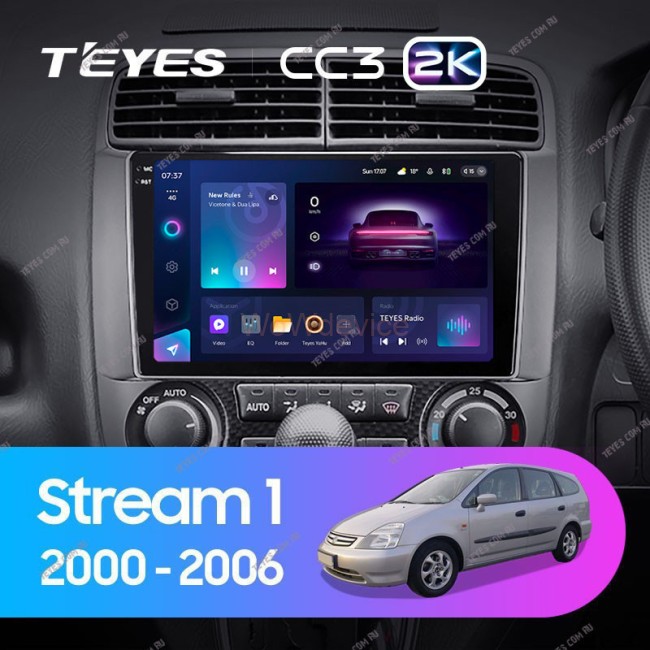 Штатная магнитола Teyes CC3 2K 360 6/128 Honda Stream 1 (2000-2006)