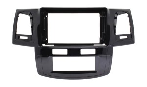 Рамка магнитолы 9.0" (цв.Глянцевый Черный) для TOYOTA Hilux, Fortuner 2005-2008 Климат