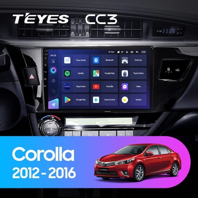 Штатная магнитола Teyes CC3 360 6/128 Toyota Corolla (2012-2016) Тип-A