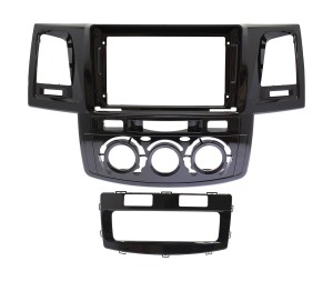 Рамка магнитолы 9.0" (цв.Глянцевый Черный) для TOYOTA Hilux, Fortuner, SW4 2008-2015