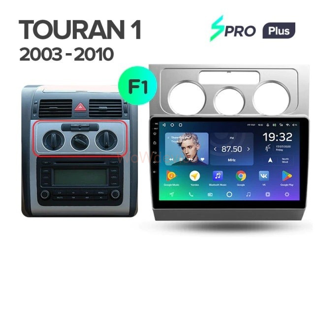 Штатная магнитола Teyes SPRO Plus 4/64 Volkswagen Touran (2003-2015)