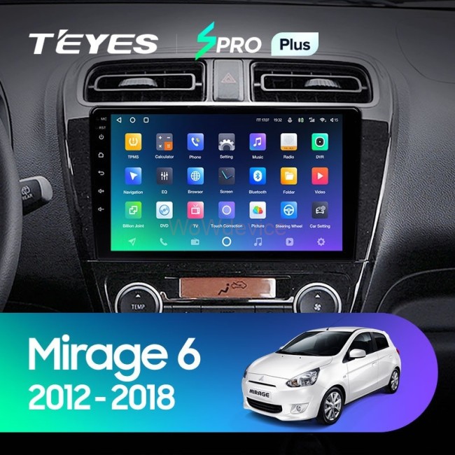 Штатная магнитола Teyes SPRO Plus 6/128 Mitsubishi Mirage 6 (2012-2018)