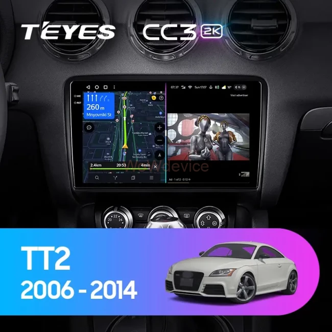 Штатная магнитола Teyes CC3 2K 360 6/128 Audi TT 2 (2006-2014)