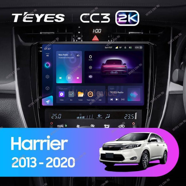 Штатная магнитола Teyes CC3 2K 360 6/128 Toyota Harrier XU60 (2013-2017)