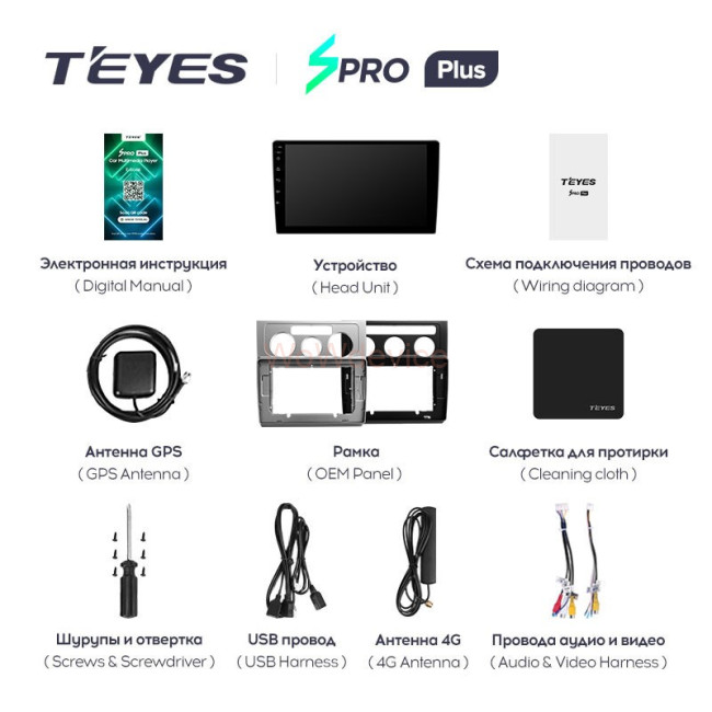 Штатная магнитола Teyes SPRO Plus 4/64 Volkswagen Touran 1 (2003-2010) F2