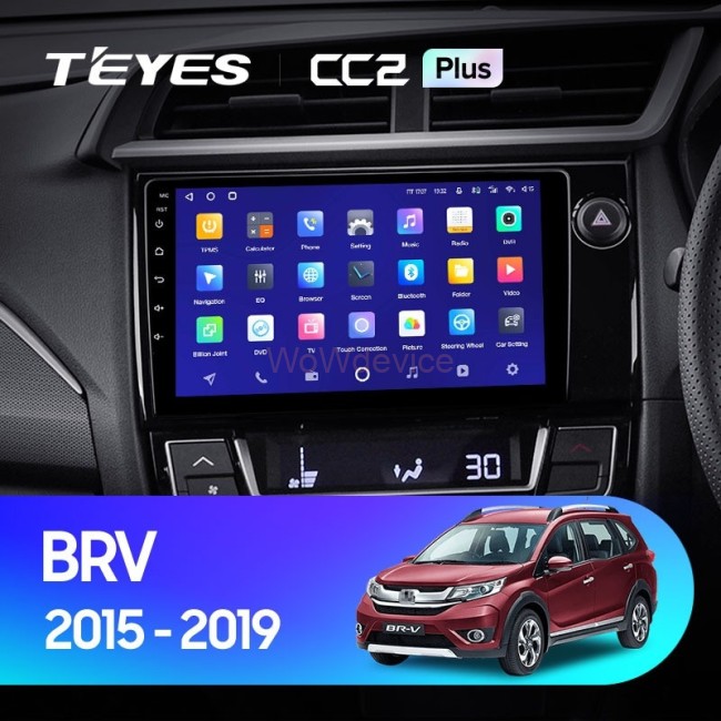 Штатная магнитола Teyes CC2 Plus 4/64 Honda BRV (2015-2019) Правый руль