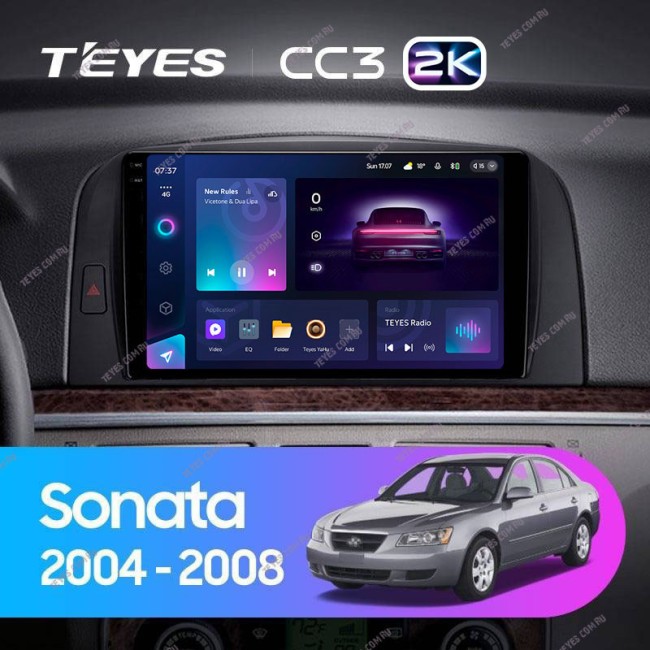 Штатная магнитола Teyes CC3 2K 3/32 Hyundai Sonata NF (2004-2008)