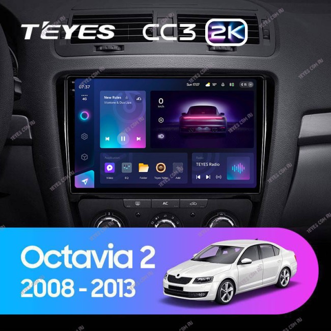 Штатная магнитола Teyes CC3 2K 4/64 Skoda Octavia 2 A5 (2008-2013)
