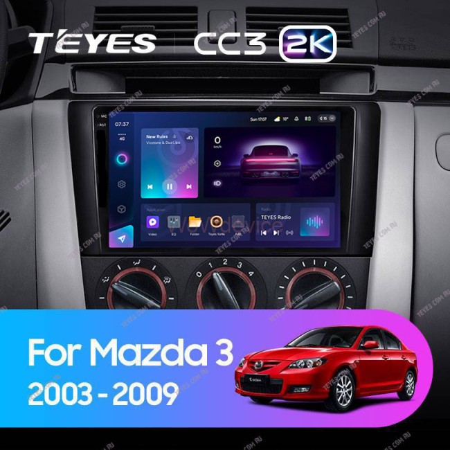 Штатная магнитола Teyes CC3 2K 360 6/128 Mazda 3 1 BK (2003-2009)