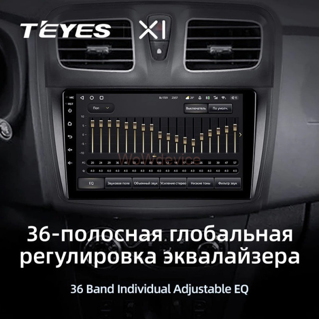 Штатная магнитола Teyes X1 4G 2/32 Renault Sandero 2 (2014-2019) F1