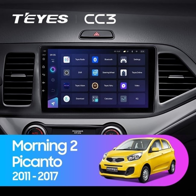 Штатная магнитола Teyes CC3 4/64 Kia Pikanto (2011-2017)