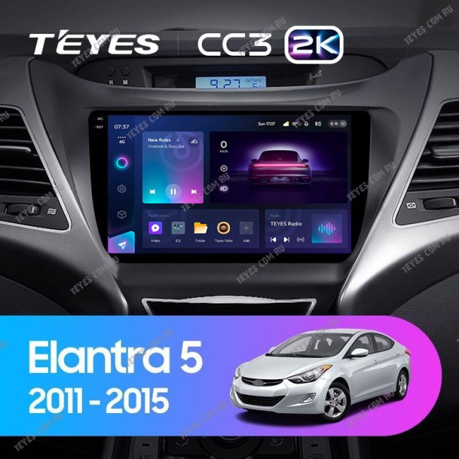 Штатная магнитола Teyes CC3 2K 4/64 Hyundai Elantra 5 JK GD MD UD (2010-2016) F2