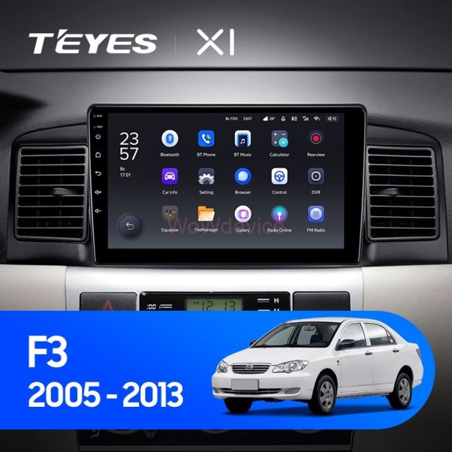 Штатная магнитола Teyes X1 4G 2/32 BYD F3 (2005-2013)