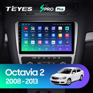 Штатная магнитола Teyes SPRO Plus 3/32 Skoda Octavia 2 A5 (2008-2013) Серая