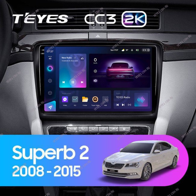 Штатная магнитола Teyes CC3 2K 4/64 Skoda Superb 2 B6 (2008-2015)