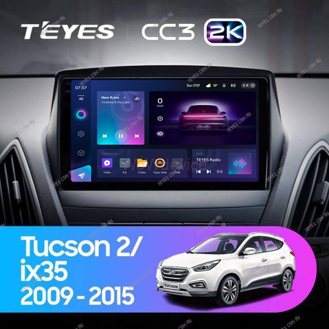 Штатная магнитола Teyes CC3 2K 360 6/128 Hyundai ix35 (2009-2015) (Tucson 2) Тип-C
