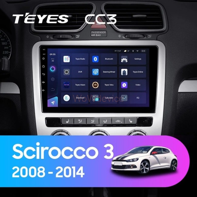 Штатная магнитола Teyes CC3L 4/32 Volkswagen Scirocco 3 (2008-2014) F4 (Серая)
