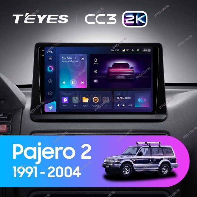 Штатная магнитола Teyes CC3 2K 360 6/128 Mitsubishi Pajero 2 (1991-2004)