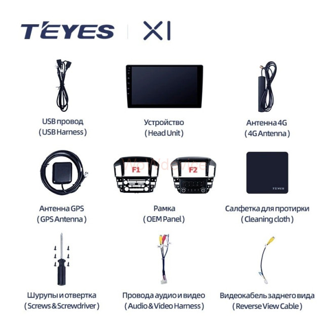 Штатная магнитола Teyes X1 4G 2/32 Lexus RX300 XU10 (1997-2003) F1