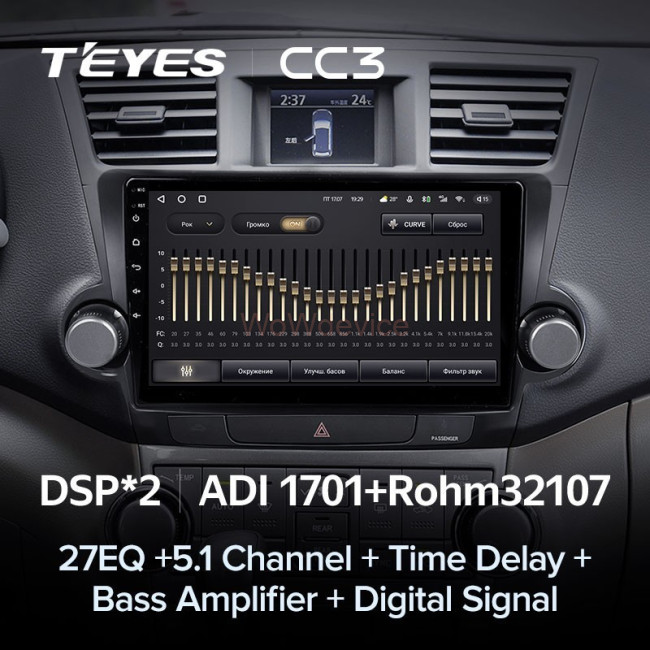 Штатная магнитола Teyes CC3 360 6/128 Toyota Highlander 2 XU40 (2007-2013) 10" диагональ Тип-A Штатная магнитола Teyes CC3 360 6/128 Toyota Highlander 2 XU40 (2007-2013) 10" диагональ Тип-A