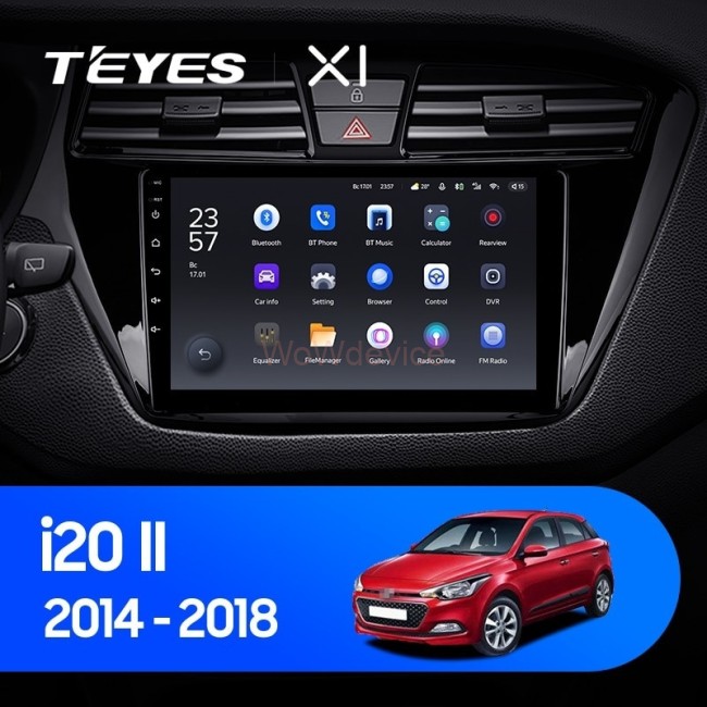Штатная магнитола Teyes X1 4G 2/32 Hyundai i20 2 GB (2014-2018) Левый руль