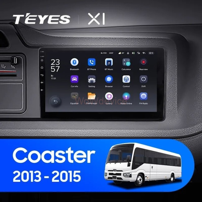 Штатная магнитола Teyes X1 4G 2/32 Toyota Coaster (2013-2015)