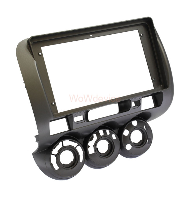 Рамка магнитолы 9.0" (цв.темно-серый) для HONDA Fit, Jazz, City 2002-2008 Левый руль / Кондиционер