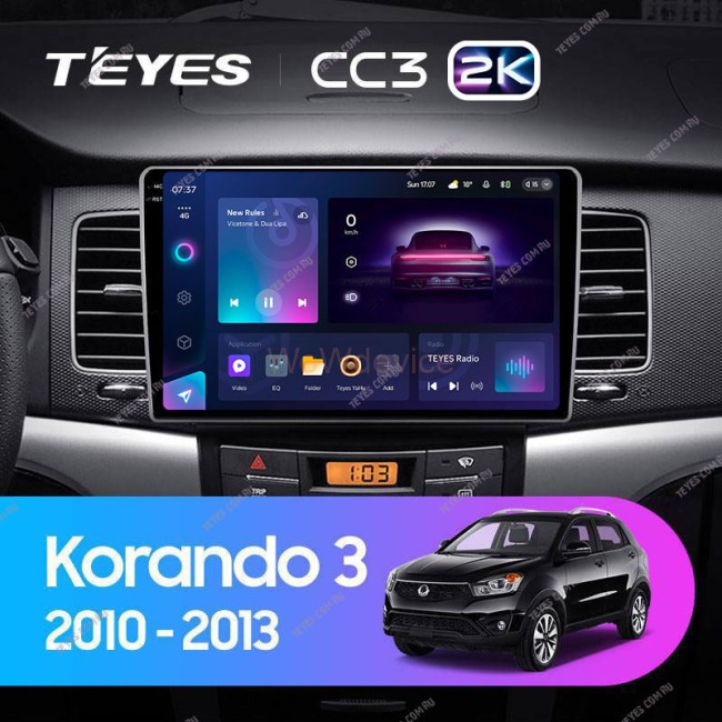 Штатная магнитола Teyes CC3 2K 360 6/128 SsangYong Korando 3 (2010-2013)
