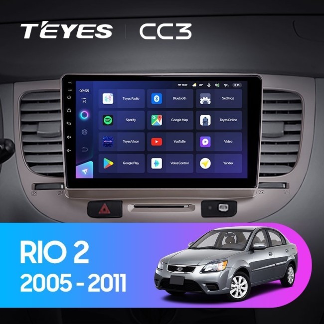 Штатная магнитола Teyes CC3 360 6/128 Kia Rio 2 (2005-2011)