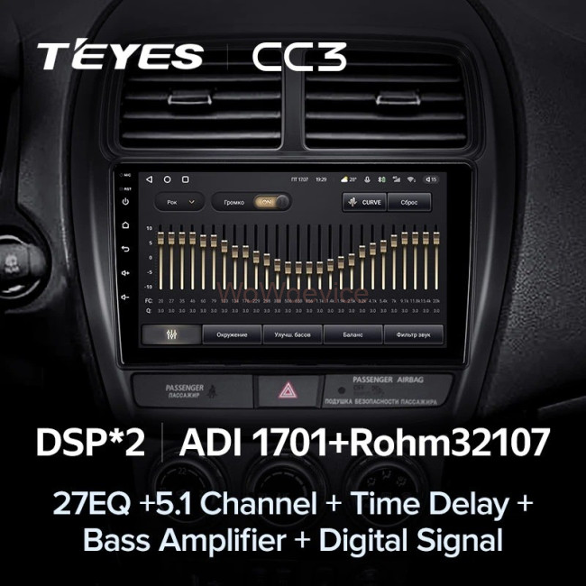 Штатная магнитола Teyes CC3 4/64 Mitsubishi ASX (2016-2022) Тип-А