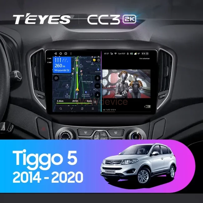 Штатная магнитола Teyes CC3 2K 360 6/128 Chery Tiggo 5 (2014-2018)
