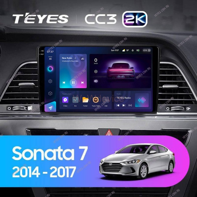 Штатная магнитола Teyes CC3 2K 360 6/128 Hyundai Sonata 7 LF (2014-2017) Тип-B