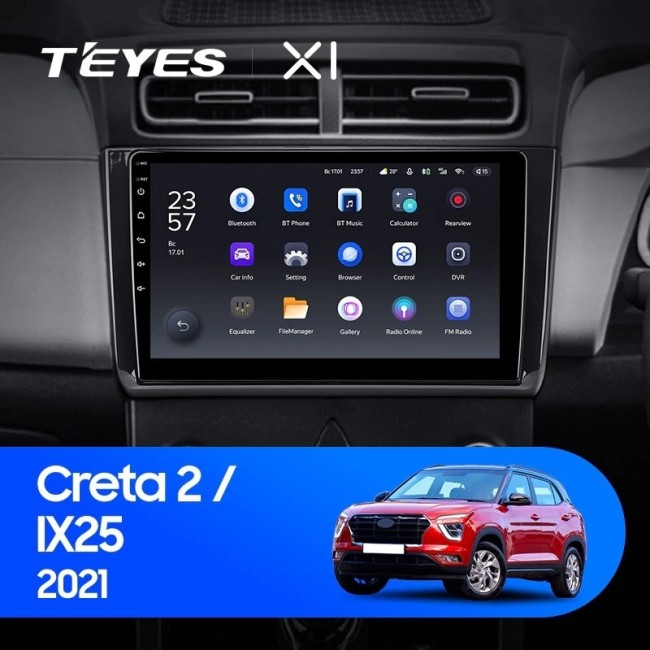 Штатная магнитола Teyes X1 4G 2/32 Hyundai Creta 2 2021+ (глянец) F2