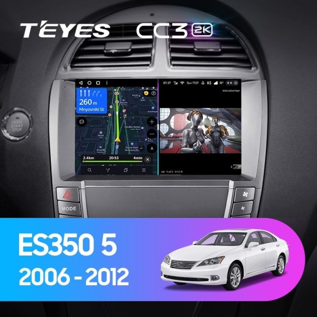 Штатная магнитола Teyes CC3 2K 6/128 Lexus ES350 5 XV40 (2006-2012) (АB) Тип-А