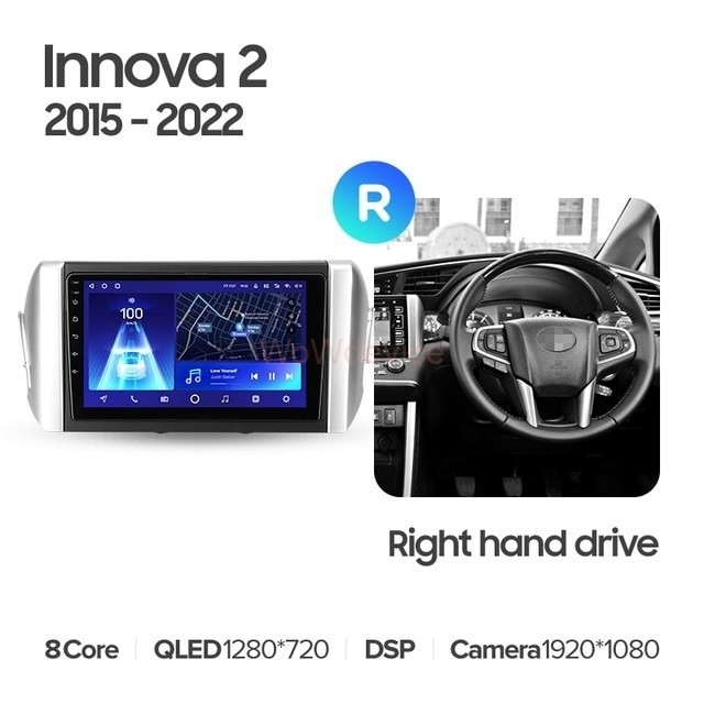 Штатная магнитола Teyes CC2 Plus 4/32 Toyota Innova 2 (2015-2022) Правый руль