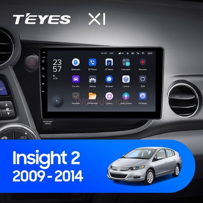 Штатная магнитола Teyes X1 4G 2/32 Honda Insight 2 LHD (2009-2014)